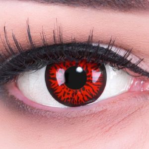  Farbige rote Kontaktlinsen für Cosplay und Halloween - Red Demon von MeralenS - 1 Paar (2 Stück)