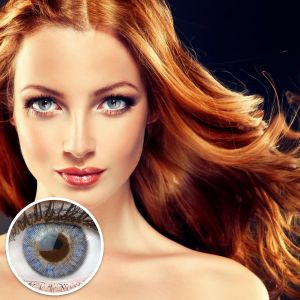 Farbige Blaue Premium Kontaktlinsen Flora Blue von GLAMLENS