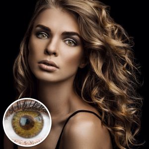 Farbige Braune Premium Kontaktlinsen Flora Honey von GLAMLENS