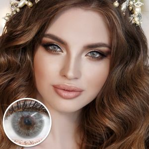 Farbige Graue Premium Kontaktlinsen Flora Sterling Gray von GLAMLENS