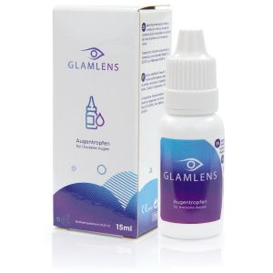 Glamlens Augentropfen - Feuchtigkeitstropfen gegen trockene Augen - Befeuchtet & Beruhigt - Für Kontaktlinsen und Kontaktlinsenträger geeignet, 15 ml