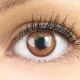 Nahaufnahme der Mirel Choco Kontaktlinsen, 14mm – weiche, natürliche und stark deckende Silikon-Hydrogel-Linsen für einen intensiven braunen Augenlook.