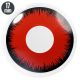 MeralenS Halloween Kontaktlinsen rot mit Stärke – Modell Red Lunatic für Cosplay & schaurige Kostüme (1 Paar)-Tageslinsen-Ohne Stärke