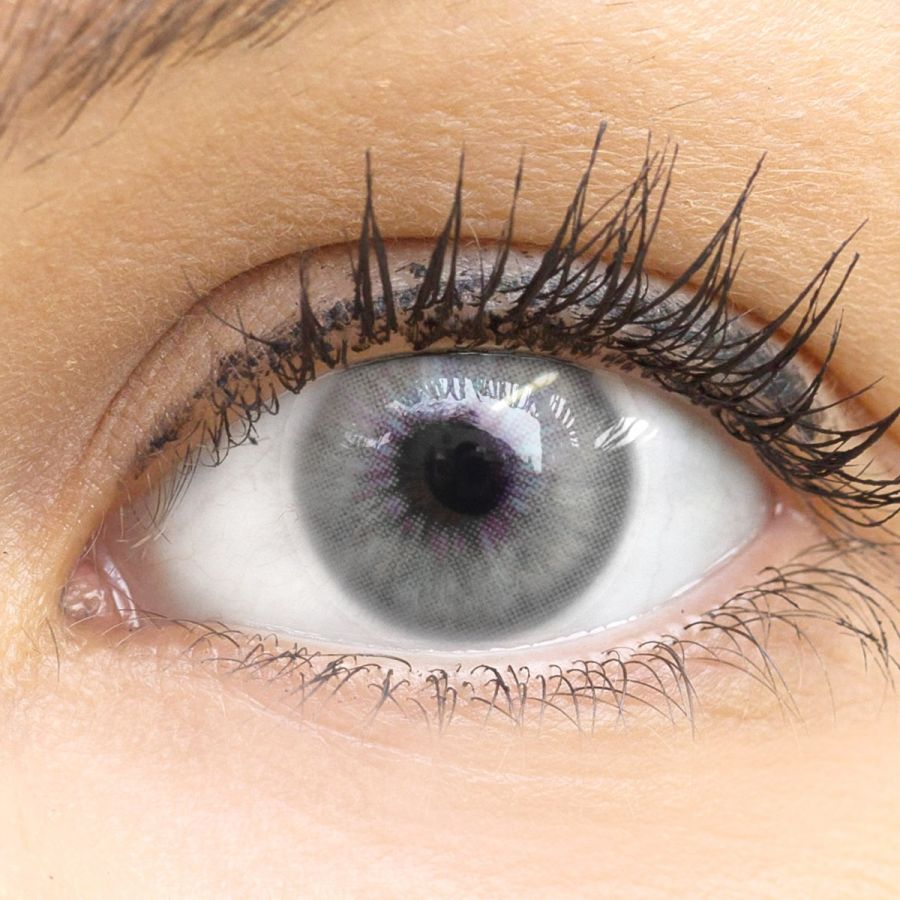 Graue Kontaktlinsen - Almeria| Premium Comfort | Stark deckend | DIA 14.20 - Mit Stärke | 1 Paar (2 Stück) von GLAMLENS