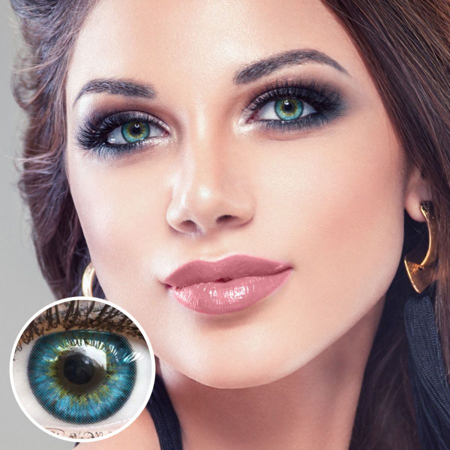Blaue Kontaktlinsen - Fresh Blue | Premium Comfort | Stark deckend | DIA 14.50 - ohne Stärke | 1 Paar (2 Stück) von GLAMLENS