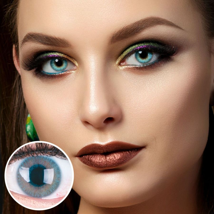 Blaue Kontaktlinsen - Grace Blue | Premium Comfort | Stark deckend | DIA 14.30 - ohne Stärke | 1 Paar (2 Stück) von GLAMLENS