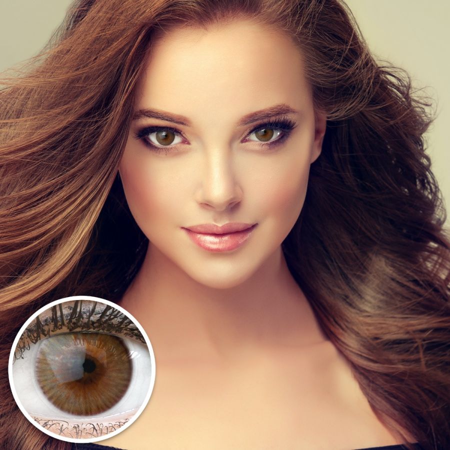 Braune Kontaktlinsen - Verona Brown | Premium Comfort | Stark deckend | DIA 14.20 - ohne Stärke | 1 Paar (2 Stück) von GLAMLENS