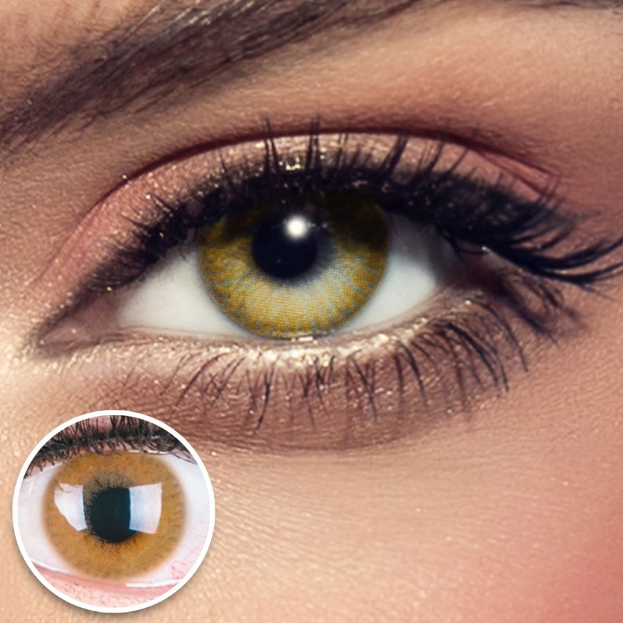 Braune Kontaktlinsen - Grace Brown | Premium Comfort | Stark deckend | DIA 14.30 - ohne Stärke | 1 Paar (2 Stück) von GLAMLENS
