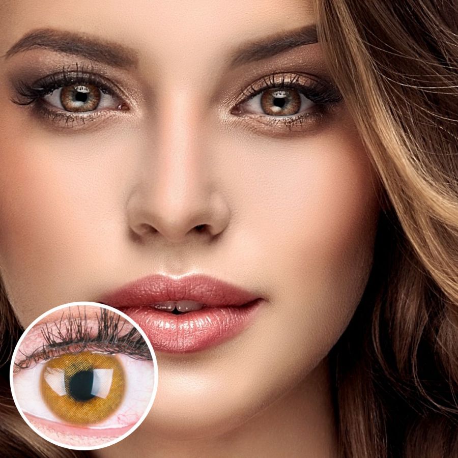Braune Kontaktlinsen - Jasmine Choco | Premium Comfort | Stark deckend | DIA 14.00 - mit Stärke | 1 Paar (2 Stück) von GLAMLENS