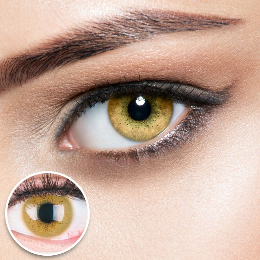 Braune Kontaktlinsen - Lacey Brown | Premium Comfort | Stark deckend | DIA 14.50 - ohne Stärke | 1 Paar (2 Stück) von GLAMLENS