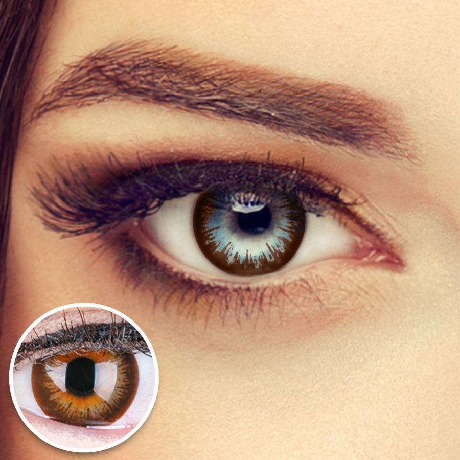 Braune Kontaktlinsen - Mila Brown | Premium Comfort | Stark deckend | DIA 14.30 - ohne Stärke | 1 Paar (2 Stück) von GLAMLENS