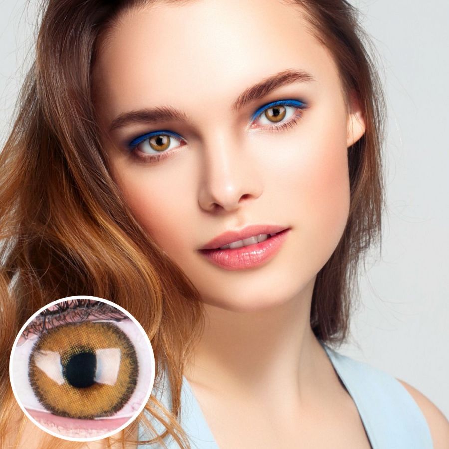 Braune Kontaktlinsen - Mirel Brown | Premium Comfort | Stark deckend | DIA 14.00 - mit Stärke | 1 Paar (2 Stück) von GLAMLENS