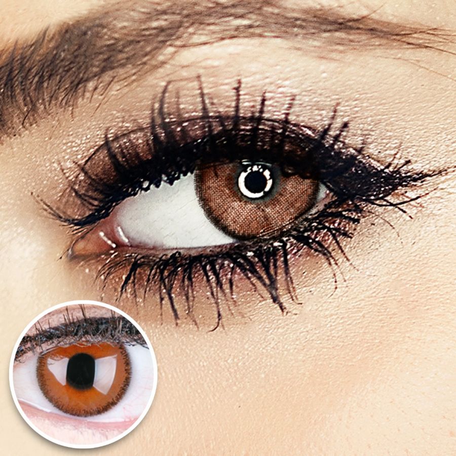 🔥Final Sale🔥 Braune Kontaktlinsen - Mirel Choco | Premium Comfort | Stark deckend | DIA 14.00 - mit Stärke | 1 Paar (2 Stück) von GLAMLENS