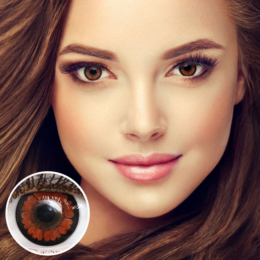 Braune Kontaktlinsen - Pretty Hazel | Premium Comfort | Stark deckend | DIA 14.00 - ohne Stärke | 1 Paar (2 Stück) von GLAMLENS