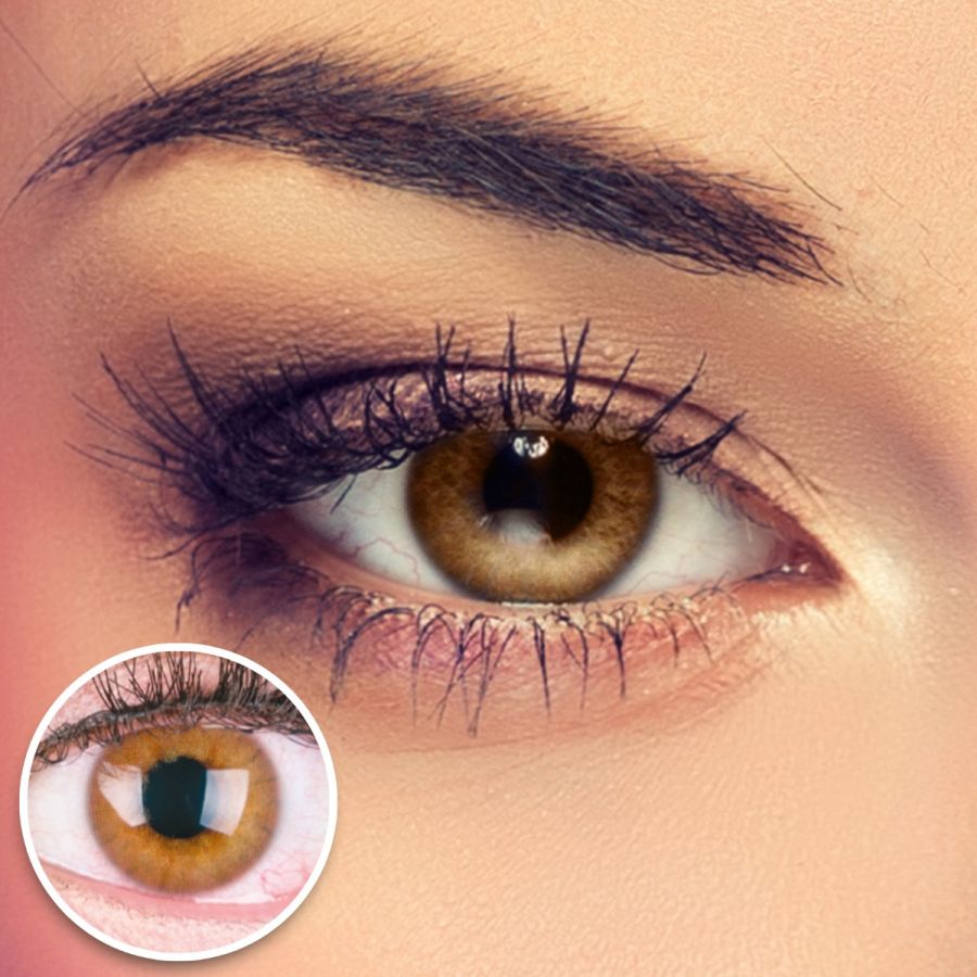 Braune Kontaktlinsen - Rose Brown | Premium Comfort | Stark deckend | DIA 14.00 - mit Stärke | 1 Paar (2 Stück) von GLAMLENS