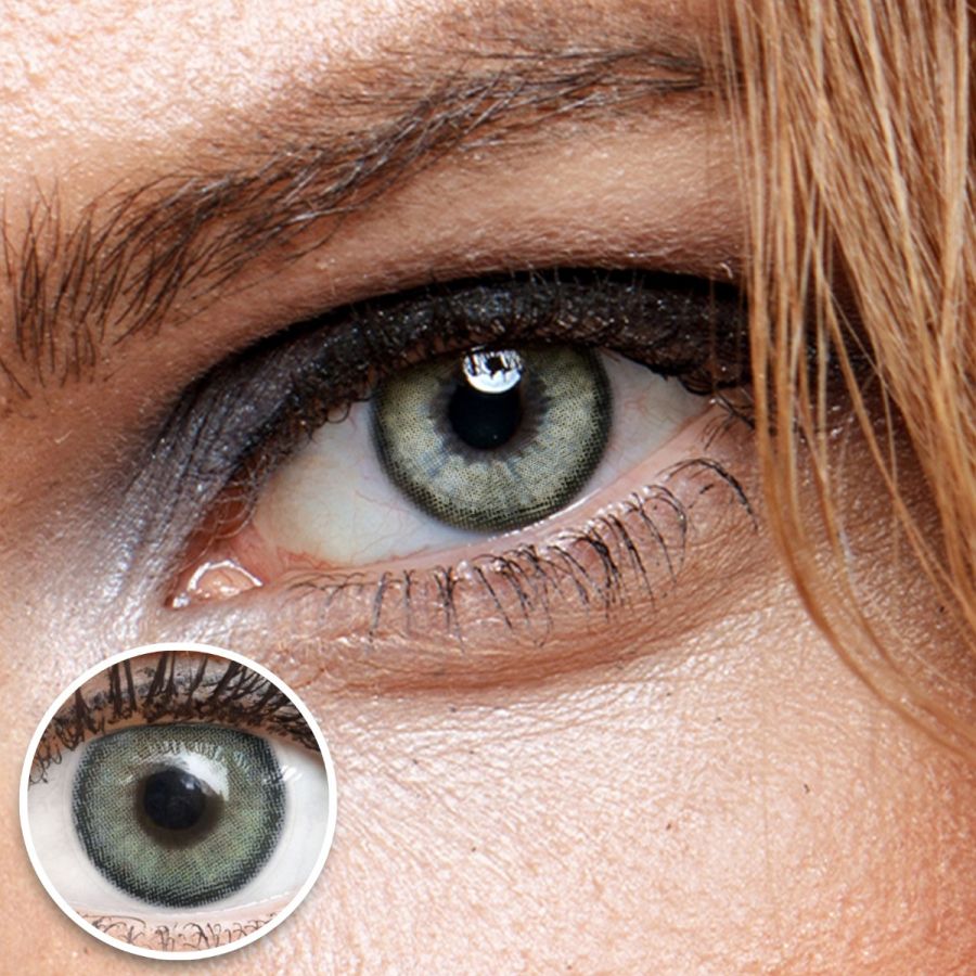 Graue Kontaktlinsen - Bella Gray | Premium Comfort | Stark deckend | DIA 14.00 - ohne Stärke | 1 Paar (2 Stück) von GLAMLENS