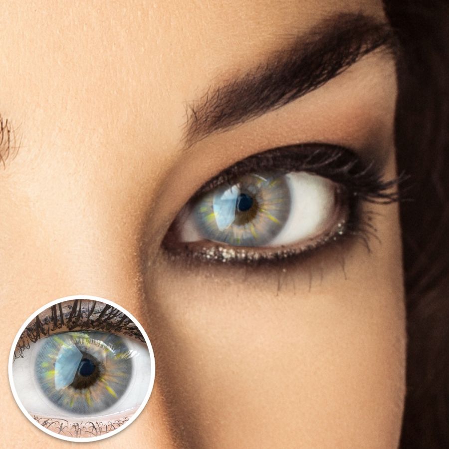 Graue Kontaktlinsen - Sevilla Gray | Premium Comfort | Stark deckend | DIA 14.50 - ohne Stärke | 1 Paar (2 Stück) von GLAMLENS