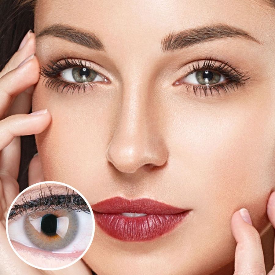 Graue Kontaktlinsen - Grace Gray | Premium Comfort | Stark deckend | DIA 14.30 - ohne Stärke | 1 Paar (2 Stück) von GLAMLENS