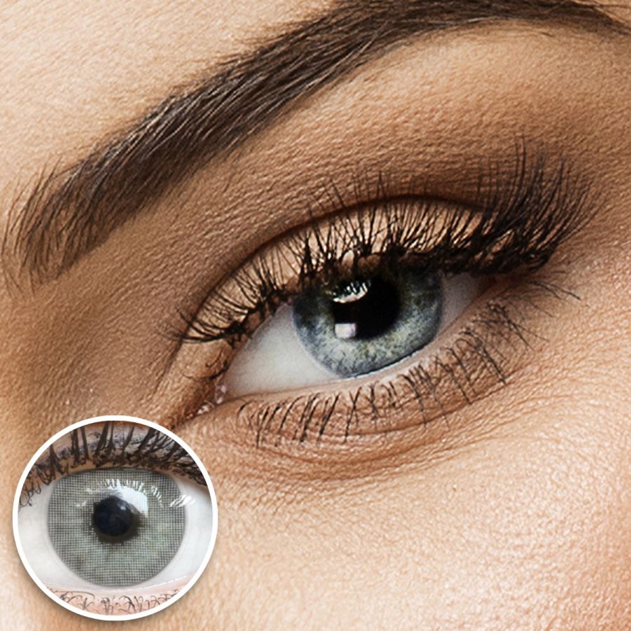 Graue Kontaktlinsen - Mailand Gray | Premium Comfort | Stark deckend | DIA 14.00 - ohne Stärke | 1 Paar (2 Stück) von GLAMLENS