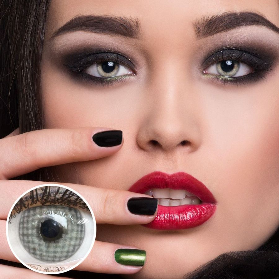 Graue Kontaktlinsen - Turin Gray | Premium Comfort | Stark deckend | DIA 14.00 - ohne Stärke | 1 Paar (2 Stück) von GLAMLENS