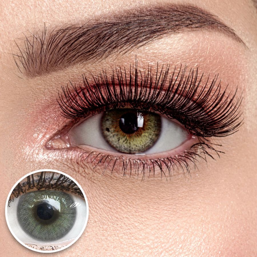 Graue Kontaktlinsen - Jasmine Dark Gray | Premium Comfort | Stark deckend | DIA 14.00 - ohne Stärke | 1 Paar (2 Stück) von GLAMLENS