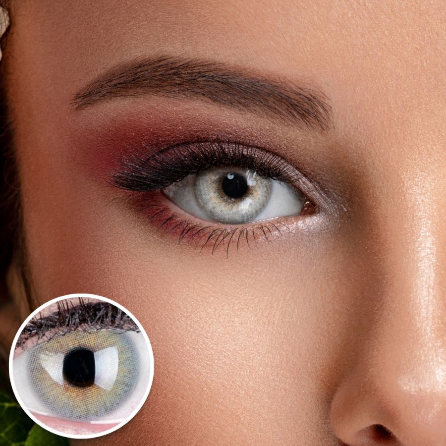 Graue Kontaktlinsen - Jasmine Light Gray | Premium Comfort | Stark deckend | DIA 14.00 - ohne Stärke | 1 Paar (2 Stück) von GLAMLENS