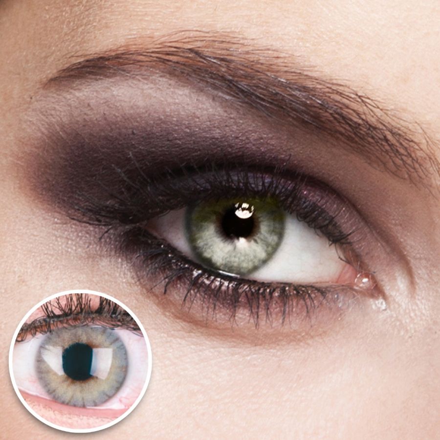 Graue Kontaktlinsen - Rose Gray | Premium Comfort | Stark deckend | DIA 14.00 - mit Stärke | 1 Paar (2 Stück) von GLAMLENS