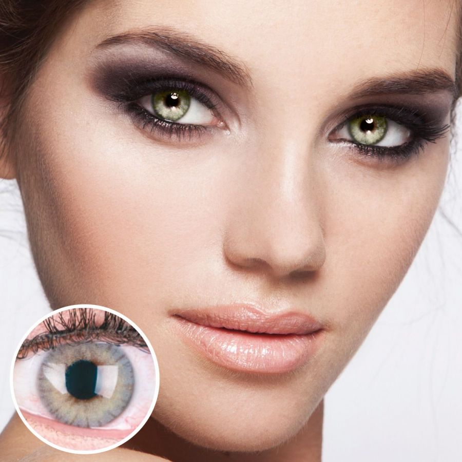 Graue Kontaktlinsen - Rose Gray | Premium Comfort | Stark deckend | DIA 14.00 - mit Stärke | 1 Paar (2 Stück) von GLAMLENS