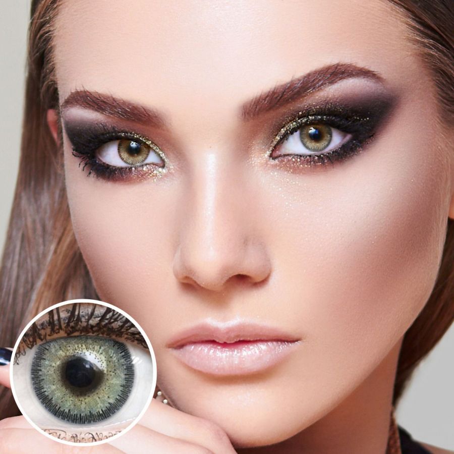 Graue Kontaktlinsen - Viola Gray | Premium Comfort | Stark deckend | DIA 14.50 - ohne Stärke | 1 Paar (2 Stück) von GLAMLENS