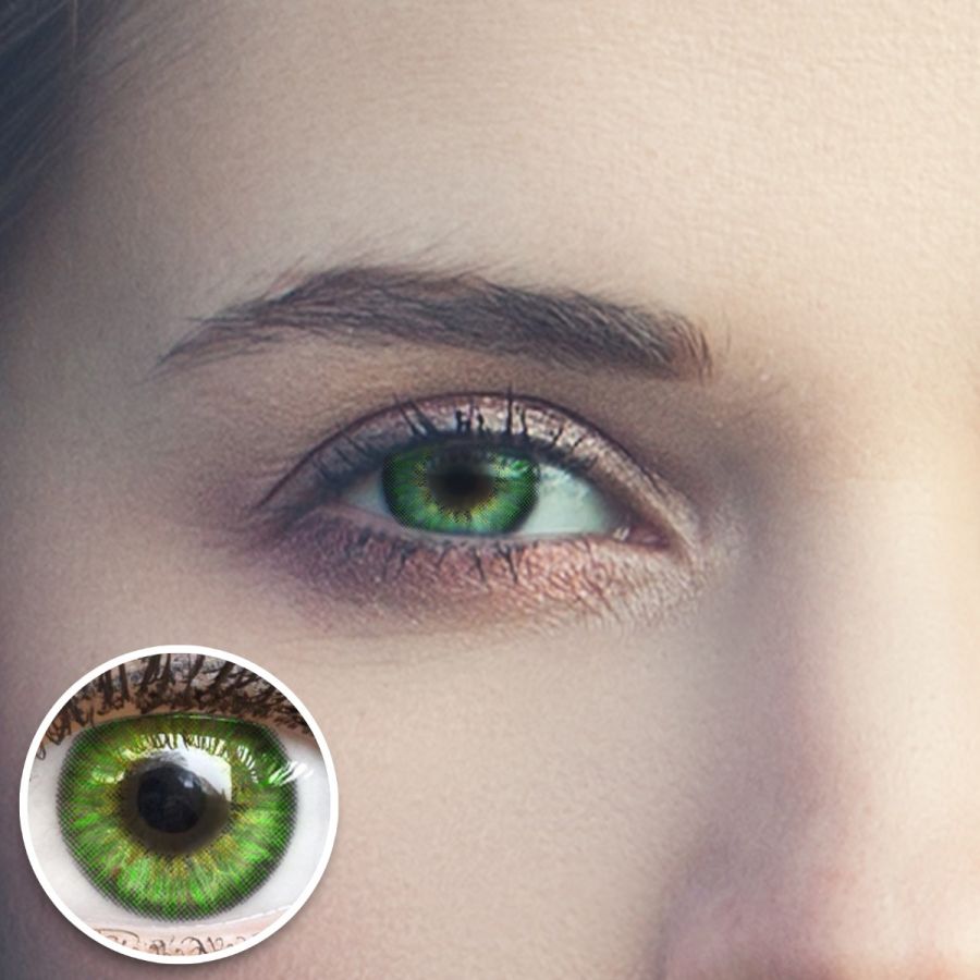 Grüne Kontaktlinsen - Fresh Mint | Premium Comfort | Stark deckend | DIA 14.50 - ohne Stärke | 1 Paar (2 Stück) von GLAMLENS