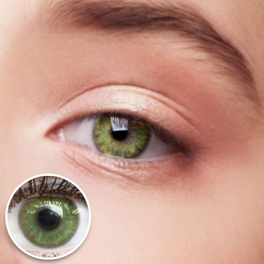 Grüne Kontaktlinsen - Neapel Green | Premium Comfort | Stark deckend | DIA 14.00 - ohne Stärke | 1 Paar (2 Stück) von GLAMLENS
