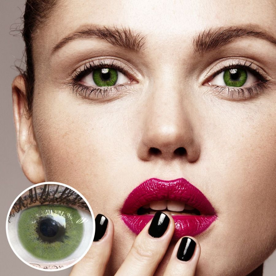 Grüne Kontaktlinsen - Rom Green | Premium Comfort | Stark deckend | DIA 14.00 - ohne Stärke | 1 Paar (2 Stück) von GLAMLENS