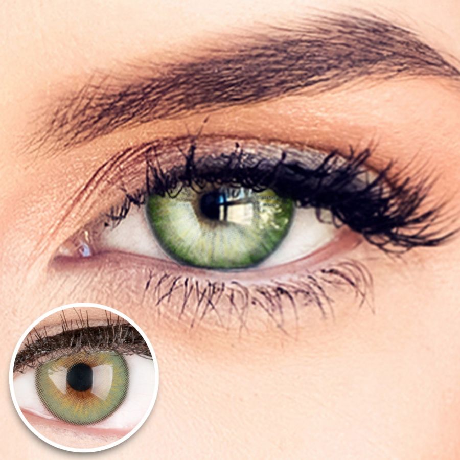 Grüne Kontaktlinsen - Elly Emerald | Premium Comfort | Stark deckend | DIA 14.00 - ohne Stärke | 1 Paar (2 Stück) von GLAMLENS