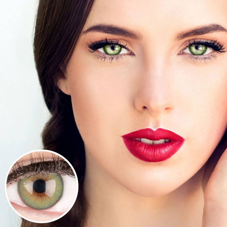 🔥Final Sale🔥 Grüne Kontaktlinsen - Elly Emerald | Premium Comfort | Stark deckend | DIA 14.00 - ohne Stärke | 1 Paar (2 Stück) von GLAMLENS