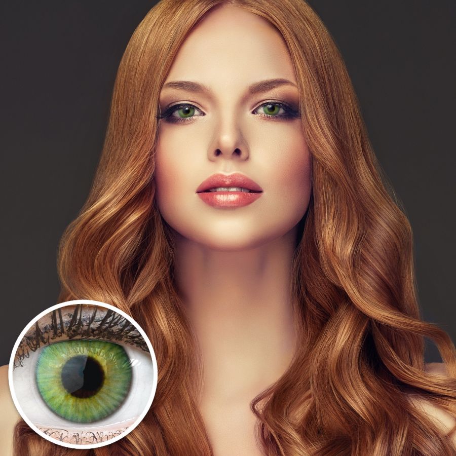 Grüne Kontaktlinsen - Como | Premium Comfort | Stark deckend | DIA 14.00 - ohne Stärke | 1 Paar (2 Stück) von GLAMLENS