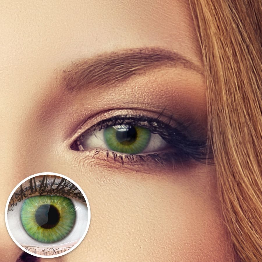 Grüne Kontaktlinsen - Como | Premium Comfort | Stark deckend | DIA 14.00 - ohne Stärke | 1 Paar (2 Stück) von GLAMLENS