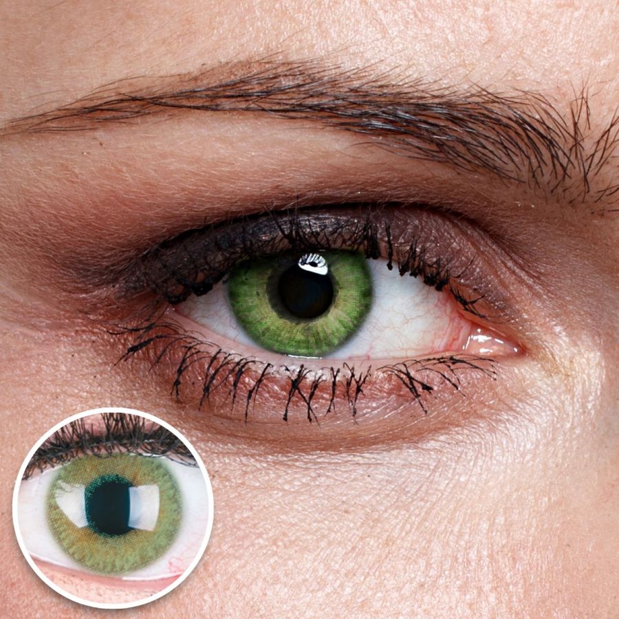 Grüne Kontaktlinsen - Grace Green | Premium Comfort | Stark deckend | DIA 14.30 - ohne Stärke | 1 Paar (2 Stück) von GLAMLENS