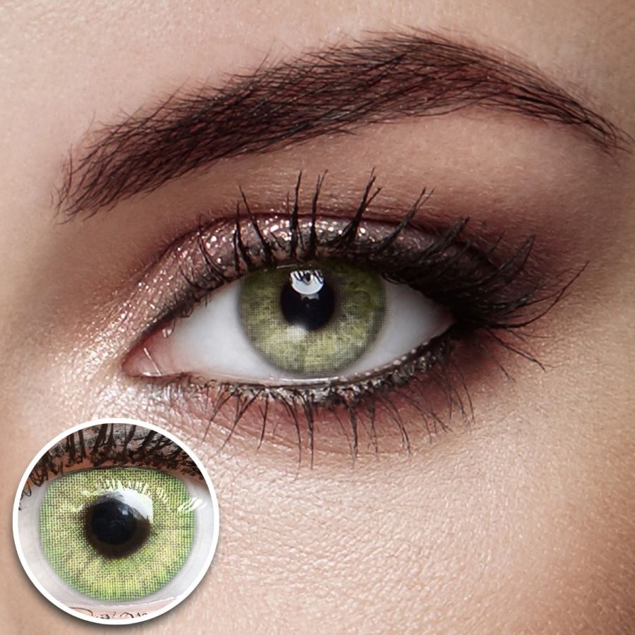 Grüne Kontaktlinsen - Jasmine Light Green | Premium Comfort | Stark deckend | DIA 14.00 - ohne Stärke | 1 Paar (2 Stück) von GLAMLENS