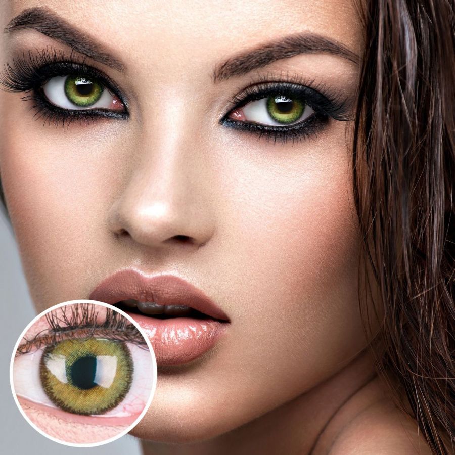 Grüne Kontaktlinsen - Mirel Green | Premium Comfort | Stark deckend | DIA 14.00 - mit Stärke | 1 Paar (2 Stück) von GLAMLENS