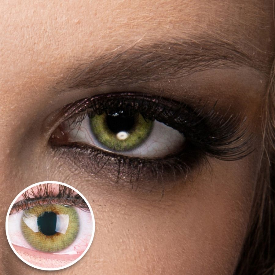 Grüne Kontaktlinsen - Rose Green | Premium Comfort | Stark deckend | DIA 14.00 - mit Stärke | 1 Paar (2 Stück) von GLAMLENS