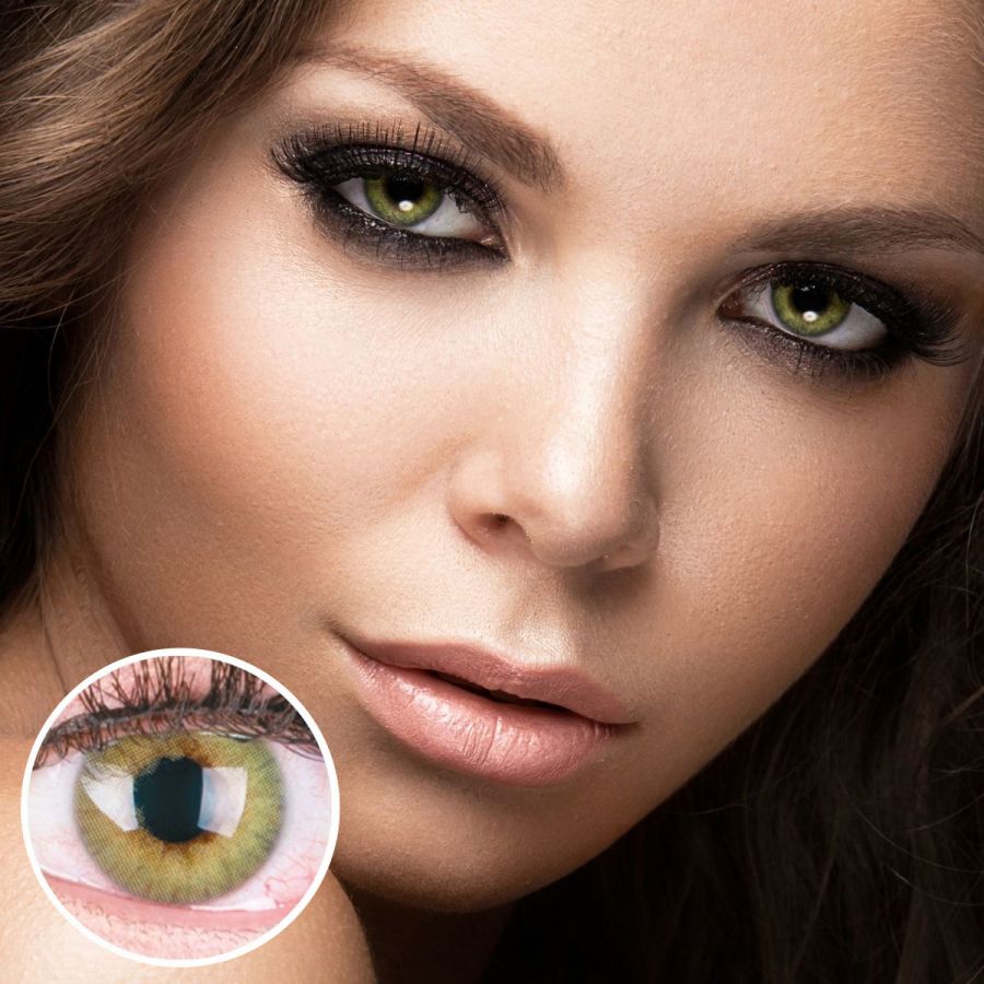 Grüne Kontaktlinsen - Rose Green | Premium Comfort | Stark deckend | DIA 14.00 - mit Stärke | 1 Paar (2 Stück) von GLAMLENS