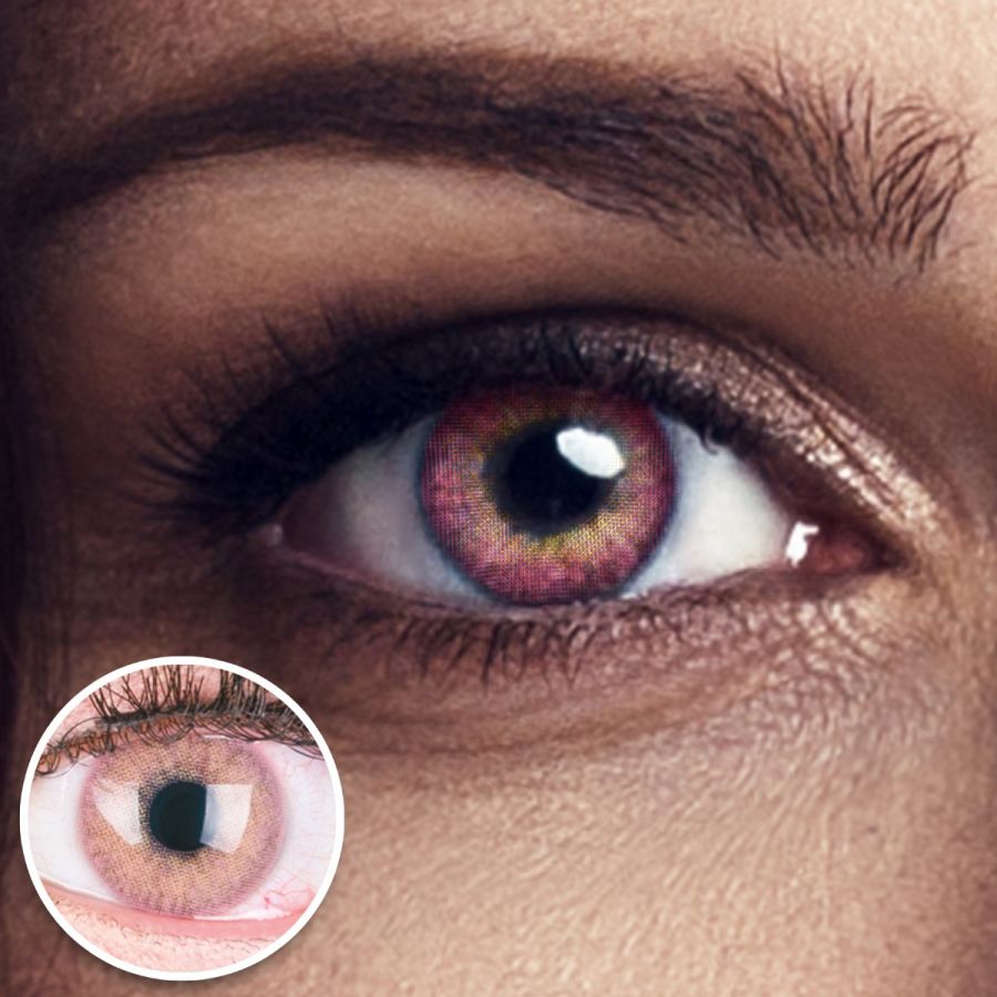 Pinke Kontaktlinsen - Jasmine Pink | Premium Comfort | Stark deckend | DIA 14.00 - ohne Stärke | 1 Paar (2 Stück) von GLAMLENS