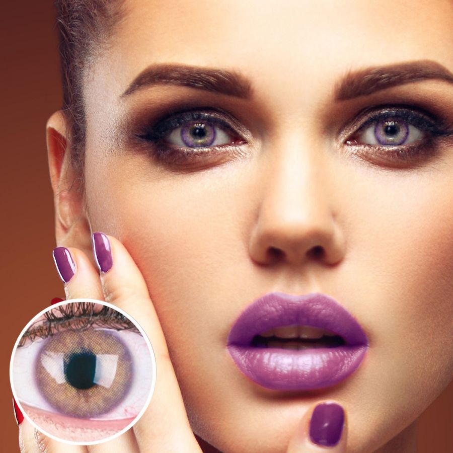Lila Kontaktlinsen - Jasmine Violet | Premium Comfort | Stark deckend | DIA 14.00 - ohne Stärke | 1 Paar (2 Stück) von GLAMLENS
