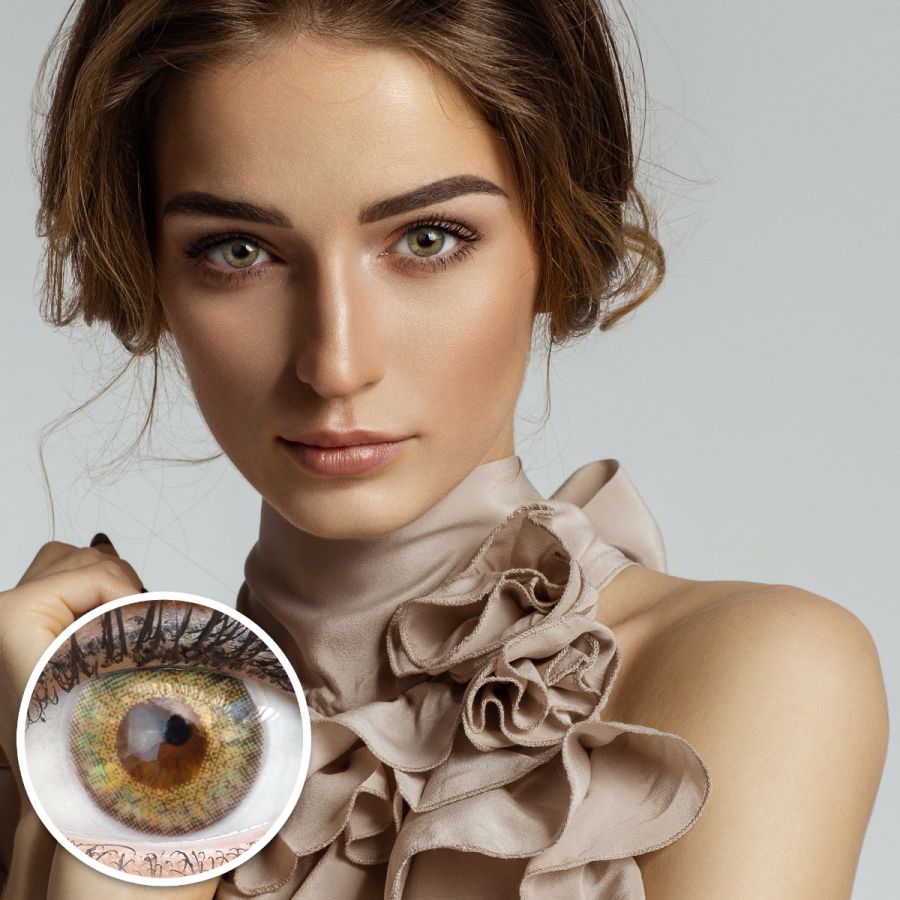🔥Final Sale🔥 Grüne Kontaktlinsen - Flora Gemstone Green | Premium Comfort | Stark deckend | DIA 14.50 - ohne Stärke | 1 Paar (2 Stück) von GLAMLENS
