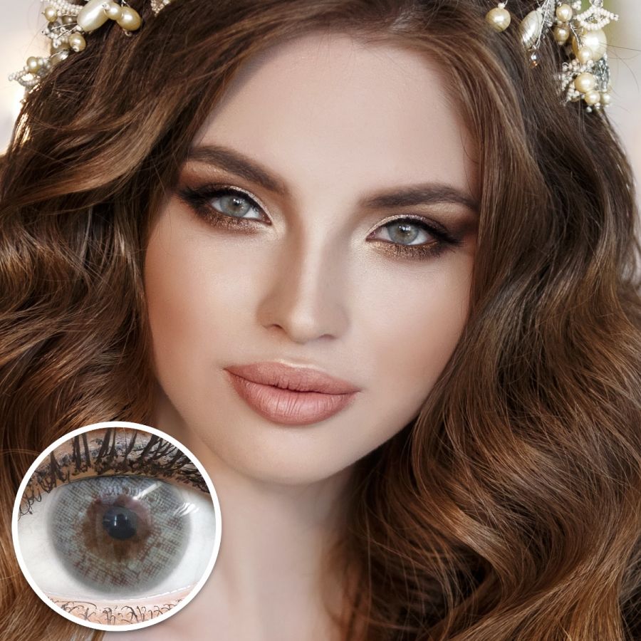 🔥Final Sale🔥 Graue Kontaktlinsen - Flora Sterling Gray | Premium Comfort | Stark deckend | DIA 14.50 - ohne Stärke | 1 Paar (2 Stück) von GLAMLENS