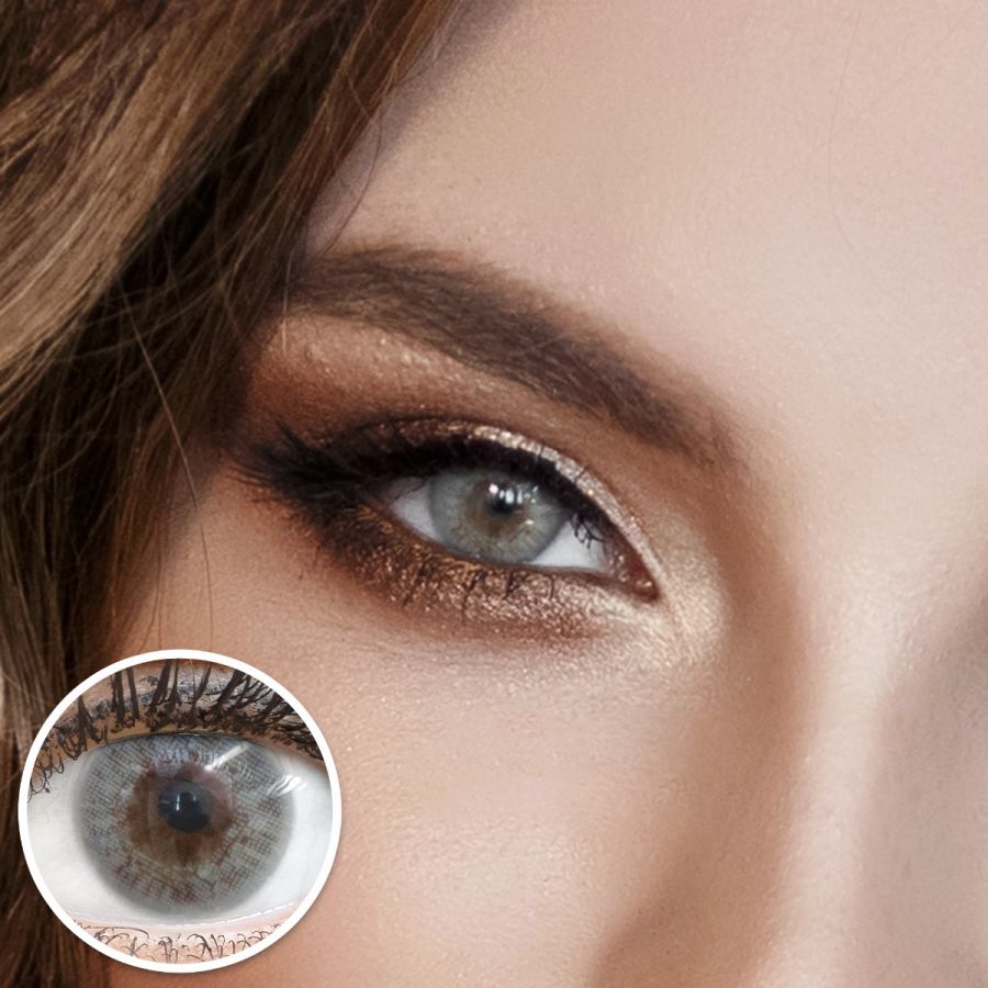 Graue Kontaktlinsen - Flora Sterling Gray | Premium Comfort | Stark deckend | DIA 14.50 - ohne Stärke | 1 Paar (2 Stück) von GLAMLENS