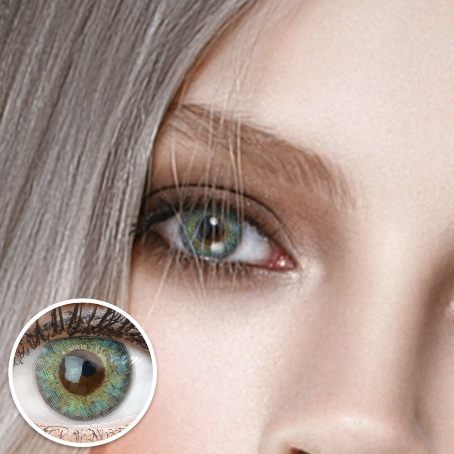 Blaue Kontaktlinsen - Flora Türkis | Premium Comfort | Stark deckend | DIA 14.50 - ohne Stärke | 1 Paar (2 Stück) von GLAMLENS