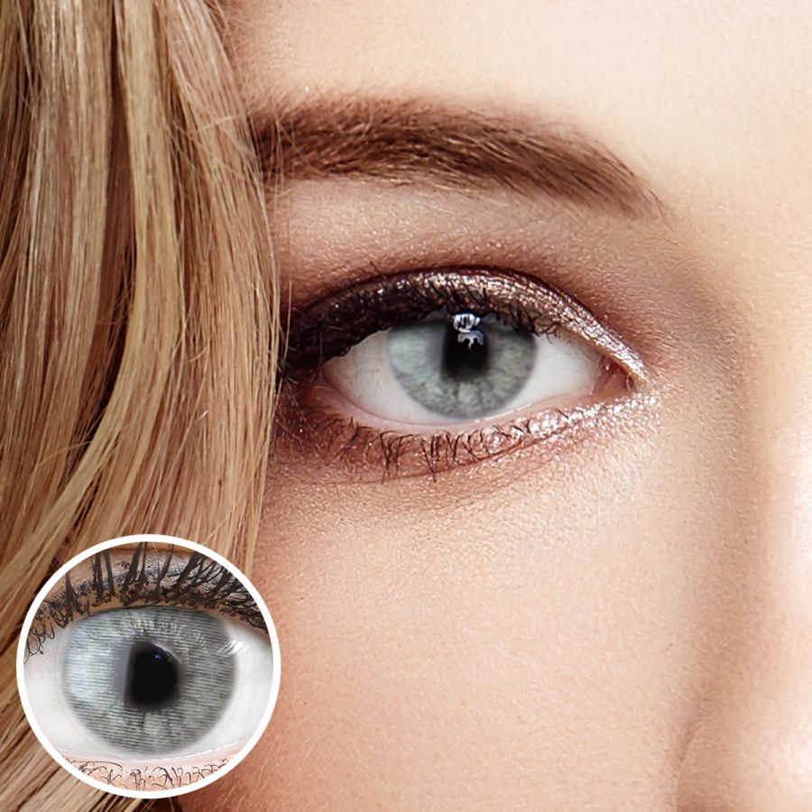 Graue Kontaktlinsen - Keira Gray | Premium Comfort | Stark deckend | DIA 14.20 - ohne Stärke | 1 Paar (2 Stück) von GLAMLENS