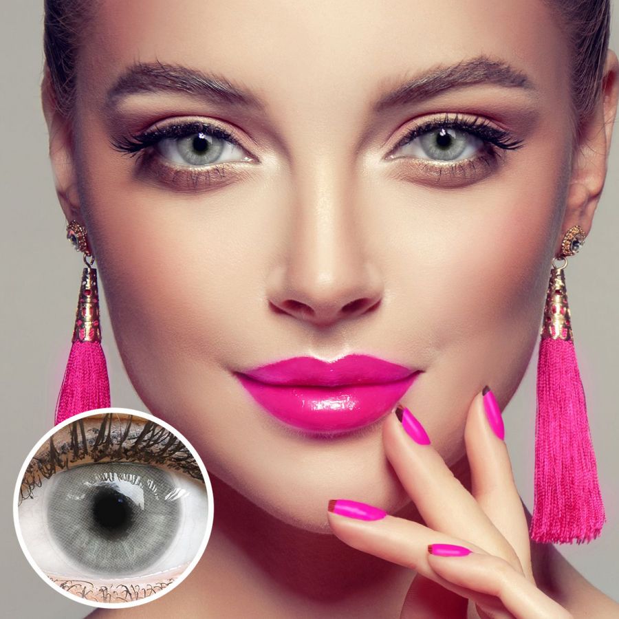 Graue Kontaktlinsen - Pisa Gray | Premium Comfort | Stark deckend | DIA 14.20 - ohne Stärke | 1 Paar (2 Stück) von GLAMLENS