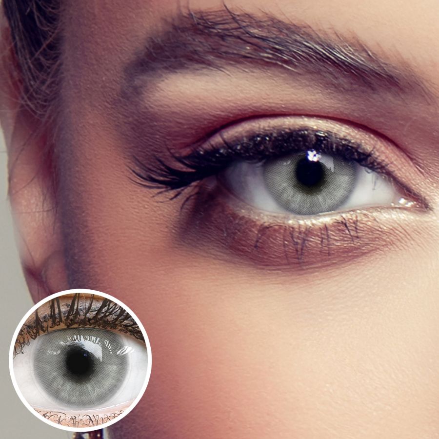 Graue Kontaktlinsen - Pisa Gray | Premium Comfort | Stark deckend | DIA 14.20 - mit Stärke | 1 Paar (2 Stück) von GLAMLENS